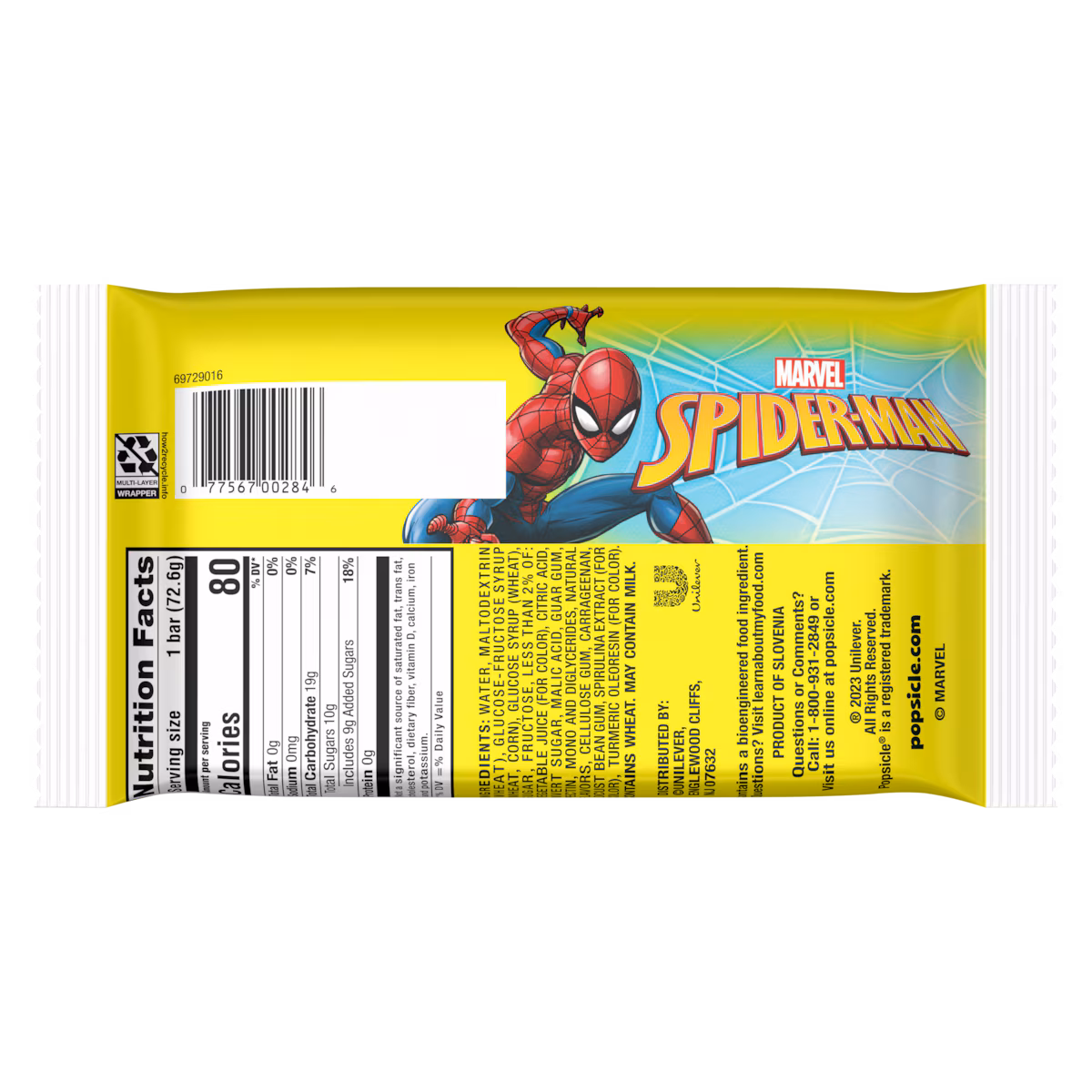 Alternative view of Popsicle  Spider-Man  Frozen Confection Bar