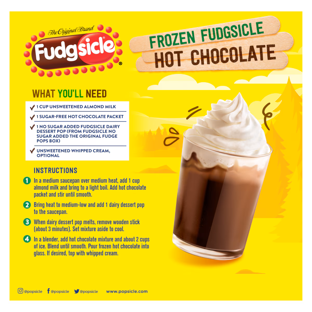 Alternative view of Popsicle  Fudgsicle® No Sugar Added Frozen Dairy Dessert